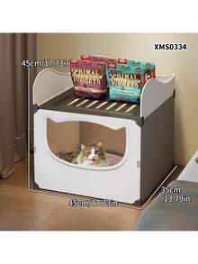 4-Season Enclosed Cat Bed, Ventilated Cool For Summer, Suitable For Upper & Lower Bunk, Cat Villa - Multicolor - View 12