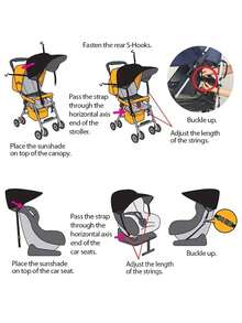 1pc Large Size High Landscape Baby Stroller Sunshade Accessories, UV Resistant Sunshade Cover, Two-Way Car Light Blocking Universal