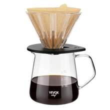 Pour Over Coffee Maker Set 20 Oz Borosilicate Glass Server Carafe And Glass Coffee Dripper With 100pcs Cone Paper Filter Hand Coffee Brewer For Home Camping Outdoor - Clear - View 1