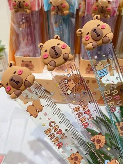 1pc/Random Cute Plastic Hippopotamus Cartoon Ruler - Ideal For School And Office Use - Unique Gift Idea - Perfect Back To School Season Gift