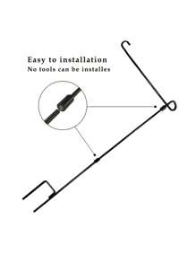 1 套万圣节户外花园旗杆和旗帜，黑猫和南瓜，骷髅旗，金属双面花园旗帜节日装饰旗杆，万圣节恐怖亚麻花园旗，节日装饰旗杆