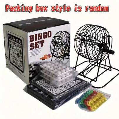 Creative Bingo Game Set - Plastic & Cast Iron, No Electricity Required - Reusable Traditional Ba-Ccarat Game, Lucky Ball Lottery Machine, Bar Club Supplies, Friends Family Entertainment Game, Game Party Supplies