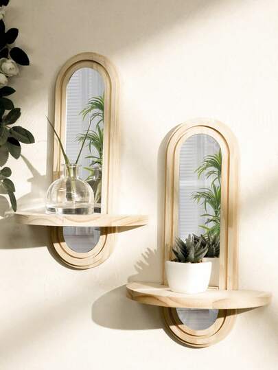 1 件拱形壁架，带亚克力镜面木质浮动储物架，现代简约壁挂式展示架，适用于客厅、卧室、浴室、厨房，家居装饰收纳架，几何壁挂式搁板，木质浮动搁板，乡村风格壁挂式储物架，壁挂式木质展示架，适用于卧室、厨房，壁挂式马桶上方的浮动搁板，小型壁挂式农舍装饰