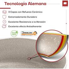 Olla Antiadherente Master Stone Tapadera de Vidrio Templado | Revestimiento de Piedra de Alemania% libre de PFOA, para estufa de inducción, gas o eléctrica. Olla Chica Blanca 1.9 L, 18 - Piedra maestra Gris - Ver 8