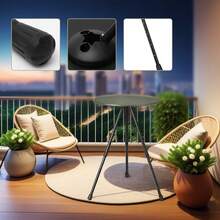 Balcony Mini Garden Table - Space Saving Foldable Design, Waterproof Round Table Top, Weather Resistant Metal For Small Space Decoration, 2 Layers Height 13.8/22 Inches, Suitable For Gardens, Balconies, Backyards, Porches, Deck, Camping, Folding Table - Green - xanh quân đội - Xem 6