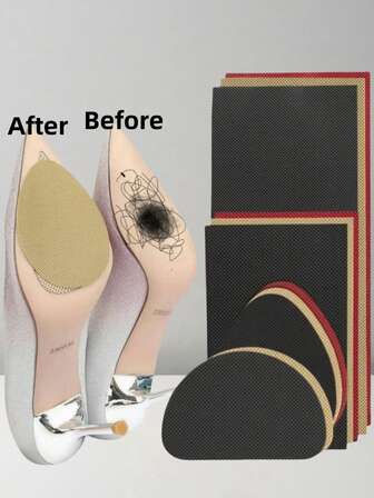 2/4片鞋底防滑贴橡胶鞋底外底修补贴纯色鞋子防滑耐磨垫男女可更换鞋底防滑贴