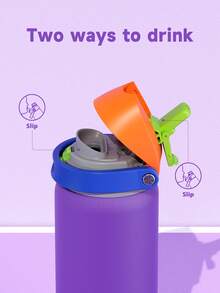 Meoky 32oz Vacuum Insulated Water Bottle With 2-In-1 Straw And Spout Lid, Insulated Cup, Keep Cold 24H, Leak-Proof, Fits In Car Cup Holder, Stainless Steel Tumbler For Sports, Travel, And School - Purple - View 4
