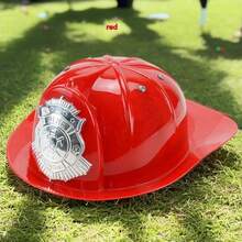派对拍照道具游戏活动装饰礼品用品趣味塑料消防帽玩具，逼真头盔建筑帽角色扮演玩具，消防员服装，消防员，消防员