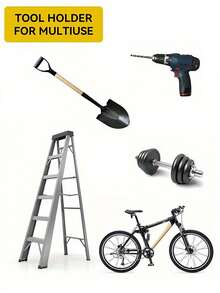 Wall-Mounted Garage Organizer For Garden Tools - Durable Iron Trimmer And Whacker Holder With Multi-Purpose Hooks, Anti-Rust Matte Finish, Space-Saving Design For Home And Workshop, Garden Tool Organizer