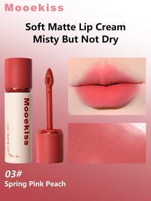 Mooekiss Velvet Matte Lip Gloss, Moisturizing Non-Drying (03) - 03 Spring Pink Peach - View 1