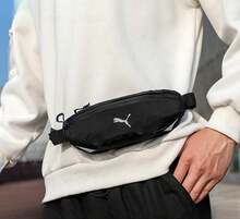 Puma Waist Bag, Shoulder Bag, Chest Bag, Casual Messenger Bag, Sports Backpack, Mobile Phone Bag, 24.5*4*9CM - 黑色 - 查看 3