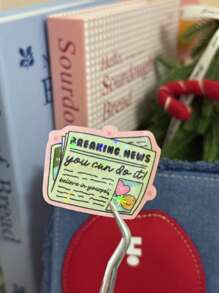 Breaking News You Can Do It Believe In Yourself Newspaper Sticker | Water Resistant Motivational Self Love Affirmation Phone Laptop Decal,School Supplies,Back To School - Multicolor - View 12