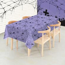 Halloween Decorative Tablecloth, Disposable Tableware, Pumpkin & Spider Web Theme For Holiday Party