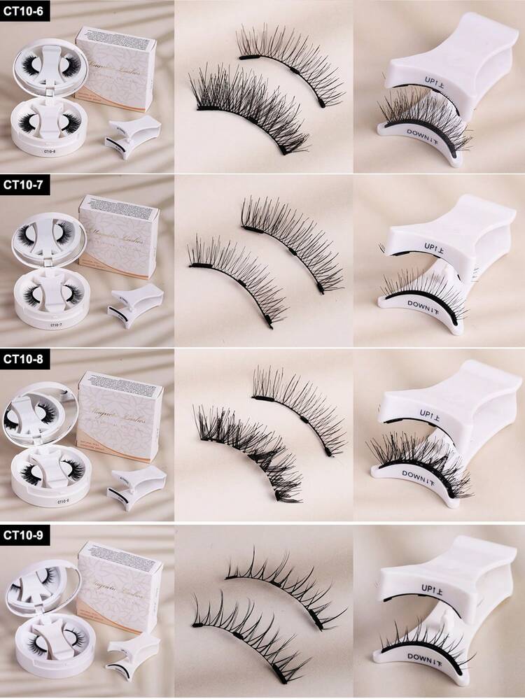1 Pair Reusable Magnetic Eyelashes, Natural Look, No Glue Magnetic Lashes, Soft Magnetic Lashes Easy To Wear And Remove Strip Lashes, Lashes, Eyelashes, Fake Lashes - View 9
