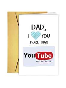 1pc Cute Father's Day Card For Dad Father Stepfather, Funny Daddy Birthday Card For Him, Gift For Fathers Day, Humor Birthday Card For Dad Father StepFather Grandpa - Multicolor - View 1
