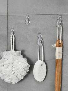 2/4/8pcs Cat Tail Shaped Wall Hooks, Cartoon Design, Hole-Free Transparent Waterproof, Minimalist & Cute, Suitable For Kitchen, Bathroom And Bedroom, Adorable & Practical, Can Be Used For Wall Decor, Hanging Christmas And Halloween Decorations, Flags, Ribbons, Affordable And High Quality