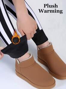 1 Pack Women's Thermal Lined Leggings, Black & White, Fashionable Casual Minimalist Elegant, High Stretch Warm Slimming Skinny Plaid Striped All-Over Print, Suitable For Home, Workout, Yoga, Fitness, Outdoor Walking, Party, Gift