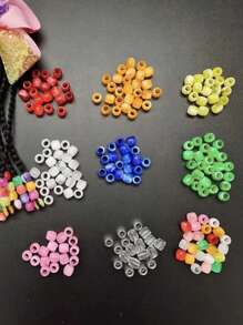 50pcs Candy Color Beads For Braids, Cute Streetwear Style - Multicolor - View 9
