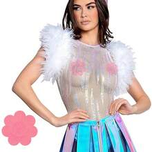 Paillettes Pastilles Couvre-mamelons Autocollants Pour Femmes Fête Rave Pétales De Poitrine Adhésifs Jetables