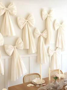 عقدة الفراشة وردي كبير 2 قطعة/1 قطعة للتعليق على الحائط، شريط قماشي للخلفية، هدية لغرفة الفتيات، ديكور حفلة عيد الحب، ديكور جداري لعيد الميلاد، ديكور غرفة الأم، ديكور منزلي رومانسي، ديكور عيد الميلاد، ديكور الشتاء، ديكور العطلات