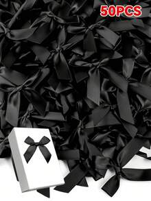 50pcs/Pack Silk Satin Ribbon Bows, For Gift Wrapping Decoration, Making Hair Clips & Headbands, Gift Packaging, Gift Baskets, Birthday Packages, Holiday Decor, Office Decor, Wreaths, Weddings, Bridal Showers, Parties - Multicolor - View 24