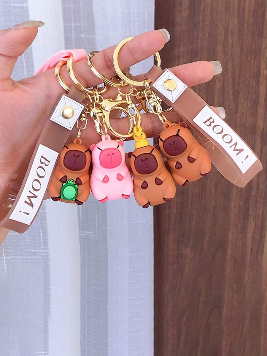 Llavero de Capibara, Llavero de muñeco de peluche lindo de Capibara, Llavero de pareja, Accesorio de bolso, Accesorios de Halloween, Día del maestro