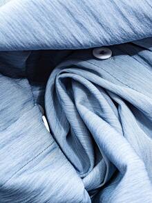 Women's Long Sleeve Solid Color Pocket Front Button Down Long Shirt