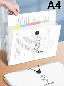 1 个风琴封口透明大容量储物袋，5/8/12 个隔层可选，卡通熊文件夹，背带熊文件夹，学生试卷袋，科目整理袋，文具整理袋，返校礼物（含索引标签）