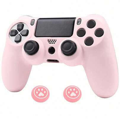  RALAN 纯色设计控制器握把保护套，带双拇指握柄，兼容 4 Slim/Pro 型号