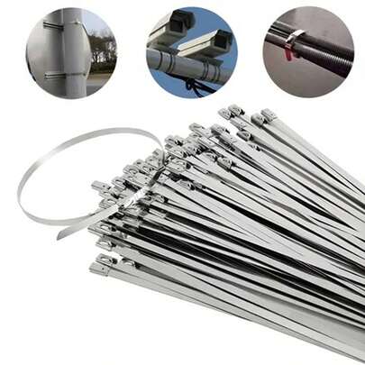 Bridas de acero inoxidable 100% para uso en jardines, granjas, automóviles, sitios de construcción, talleres y otras áreas, como reparación de cercas, envoltura de calor residual, agrupación de cables, fijación de mallas de alambre, tuberías, techos y toldos.