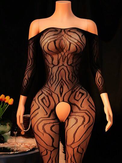 1PC Women Sexy Lingerie Mesh Fishnet Bodysuit Classic Sexy Cut Out Sheer Crotchless Lingerie For Going Out
