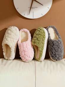 Madebyblanc 秋冬情侣保暖拖鞋，室内防滑保暖毛绒拖鞋 - 彩色 - 查看 5