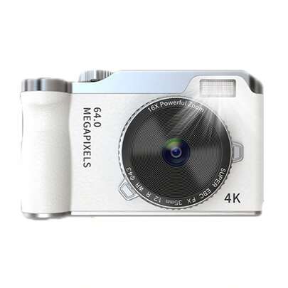 Dual-Camera 4K Student Digital Camera, Equipped With A 16x Zoom LED Flash And 64MP Compact And Portable Design, Suitable For Travel And Video Recording.