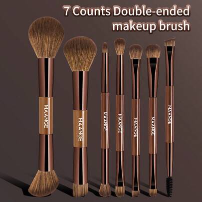 MAANGE 7/11/12/13/20支装专业双头化妆刷套装，包含斜角粉底刷、轮廓刷、腮红刷、散粉刷、眼影刷、遮瑕刷、高光刷、晕染刷，刷毛柔软，便携旅行套装，是送给女性/女孩的理想礼物，也适合作为赠品，专业化妆刷，全套化妆工具。