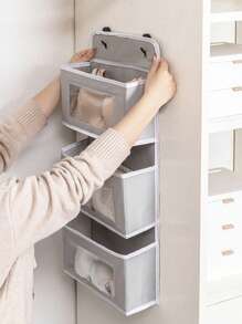 1 件多功能门上收纳袋，1/3/5 层悬挂式收纳袋，带透明窗口，节省空间的收纳盒，适用于衣柜、宿舍、浴室、厨房，适合返校季 - 彩色 - 查看 2