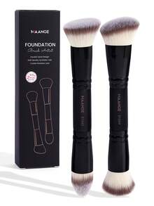 MAANGE 2/4/5Pcs Professional Facial Double-Ended Makeup Brush Set With Paper Box,Bevel&Taper Foundation Brush Contour Brush Blush Brush Powder Brush Eyeshadow Brush Concealer Brush Highlight Brush Smudge Brush,Makeup Tools With Soft Fiber For Easy To Carrying,Set For Travel,Gift For Women&Girls