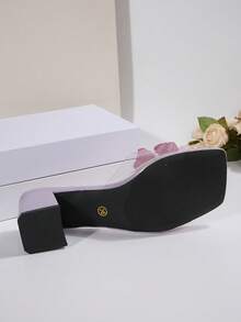 Dép xỏ ngón hở mũi đế dày họa tiết hoa trong suốt dành cho nữ, thiết kế kiểu Pháp thanh lịch, chất liệu PVC, thích hợp cho các buổi hẹn hò và đi chơi bình thường - Màu tím - Xem 7