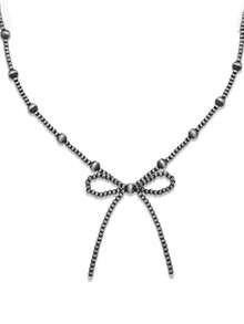 1~4 件女士黑珍珠蝴蝶结项链套装，仿珍珠 4 毫米/6 毫米/8 毫米珍珠多层项链套装，西部牛仔风格，时尚珠宝礼物 - 黑色 - 查看 9