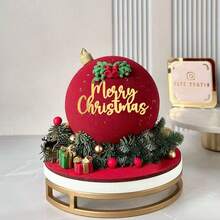 1 buc/3 buc/6 buc auriu argintiu Crăciun fericit acrilic tort lateral decorațiuni pentru petrecere de Crăciun DIY tort decorațiuni consumabile Crăciun decorațiuni de Crăciun pijamale de Crăciun cadouri de Crăciun decor de Crăciun