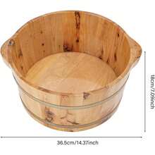 OUKANING Wooden Foot Bathtub, 36.5X18CM Baths Feet Soaking Tub, Wooden Foot Bathtub, Wooden Bucket For Foot Bath, Foot Soaking Bath Basin Wooden Bucket - Holzfarbe - View 4