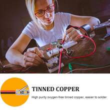 1pc 16-30 AWG 2-Color Red & Black Flexible Tinned Copper Wire For LED Strip Lights - 18-30 AWG, 110V/220V, Hard-Wired, No Battery Needed, Metal Conductor, LED Lighting | Flexible Wiring | Tinned Copper Wire, LED Accessories