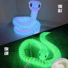 Serpiente 3D de 30cm que brilla en la oscuridad, modelo de víbora realista y articulada, regalo de Año Nuevo, negro y blanco