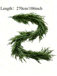 9英尺圣诞诺福克松树花环，逼真雪松花环，松树花环，适用于壁炉架、桌子、楼梯扶手、室内、室外圣诞装饰、婚礼花束、桌面装饰、新娘送礼会、情人节装饰、婴儿送礼会装饰、家居装饰、客厅装饰、餐桌、墙壁、花园、花环、卧室装饰等。