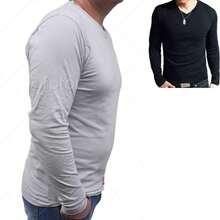 Kit 2 Men's Long Sleeve Shirts 100% Cotton - Black and Gray - View 1