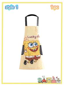 SpongeBob SquarePants 1/2 piezas Delantal de Bob Esponja para niñas de secundaria, nuevo delantal de ropa de trabajo con diseño de dibujos animados lindos para fiesta, la mejor decoración para crear un ambiente festivo con buenos amigos - Multicolor - Ver 14