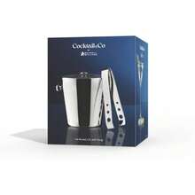 Cocktail And Co Ice Bucket 1.2L With Lid And Tongs Stainless Steel Gift Boxed