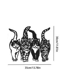 1pc Elegant Black Metal Cat Silhouette Wall Decor - Whimsical And Artistic Cat-Themed Art Piece, Ideal For Home, Office, Living Room, Perfect Gift For Cat Lovers, Housewarming, Valentine's Day, Christmas, Great For Modern Home Decor, Interior Decoration And Room Styling. - Multicolor - View 8