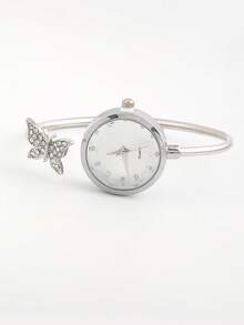 全新时尚女士蝴蝶手链表钻石切割玻璃水钻表盘石英表手链表礼物 - 均碼 - 查看 14