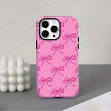 Pink Bow Pattern Film Phone Case Frosted For IPhone 17 Air/16/15/14/13/12 Pro Max 14 15 16 17 Plus 11 Thickened Double-Layer 2-In-1 Drop-Proof Protective Case. Glossy For Samsung S21 S22 S23 S24 S25 PLUS/ULTRA/FE/EDGE A71 A56 A55 A54 A53 A52 A36 A34 A06 A13 A14 A15 A16 A23 A25 A26 Anti-Yellowing And Bright Colors - 黑色 - 查看 3