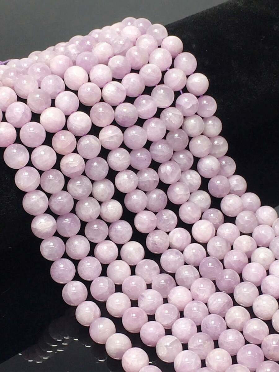1串高品质天然深紫色紫锂辉石珠，光滑抛光圆形散珠，具有疗愈功效，可用于制作珠宝、DIY手链、项链，尺寸可选6毫米、8毫米、10毫米。 - 紫色 - 查看 1